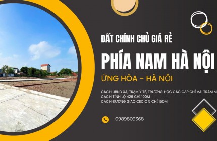 Bán đất chính chủ gần trung tâm Thị Trấn Vân Đình - Ứng Hòa - Hà Nội. Diện tích 80m2 chỉ vài triệu/m2